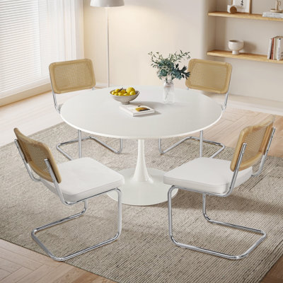Ensemble de table de salle à manger rond avec 4 chaises