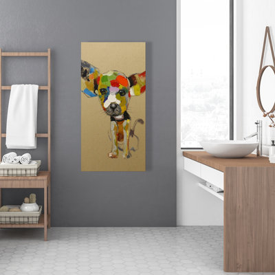 Abstrait chihuahua coloré - toile d'art pour enfants décorative