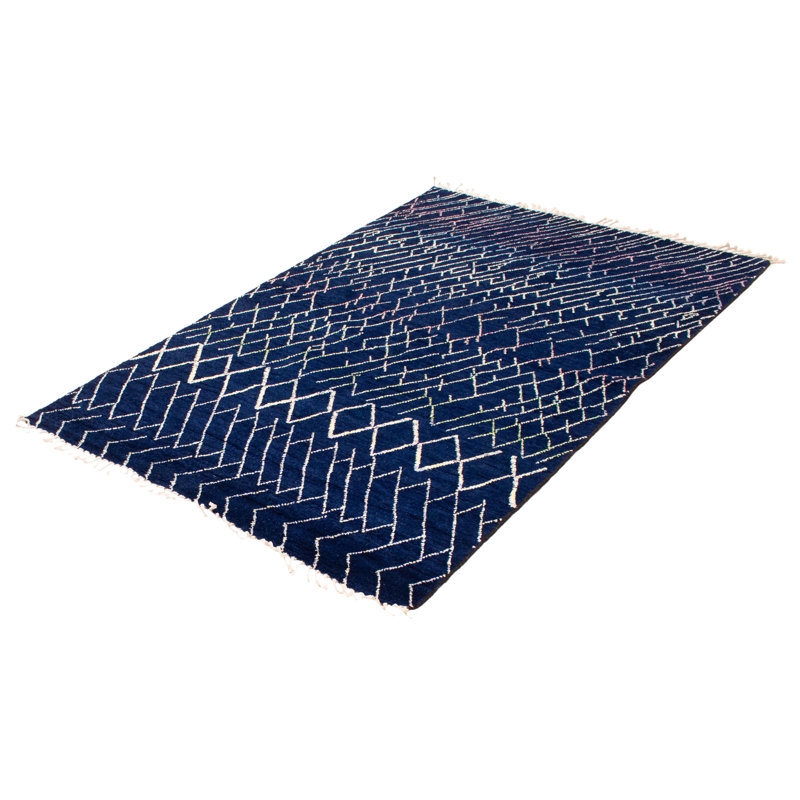 Tapis bleu foncé Hashim Finest Marrakesh 6 pi 1 po x 9 pi 3 po