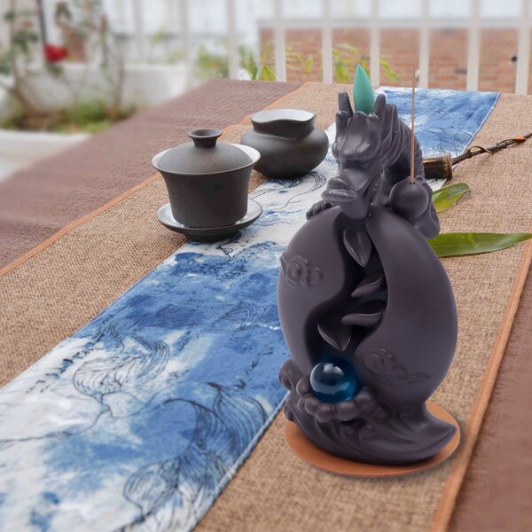 Cool Ceramic Black Teapot Design Waterfall Backflow Incense Holder
