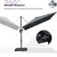 Grand parasol carré en porte-à-faux 10 pi gris avec base et rotation à 60 degrés-67120623