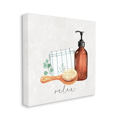 «Spa Bath Relax Calligraphy» par ND Art - impression sur toile tendue
