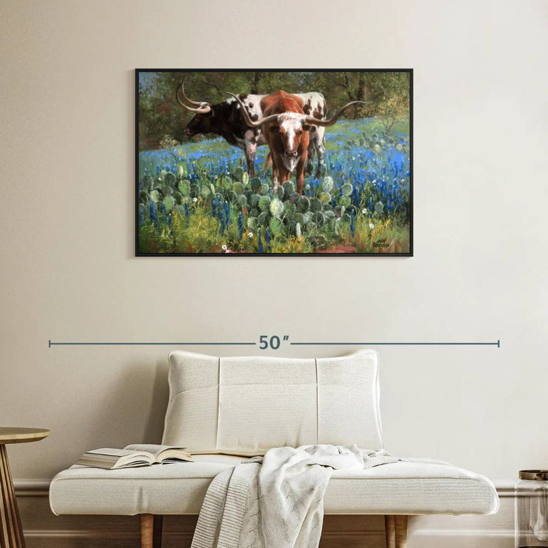 T pour le Texas, Cadre flottant noir, 37 po x 25 po