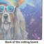 Bearded Collie Hippie Dawg Glass Cutting Board Large