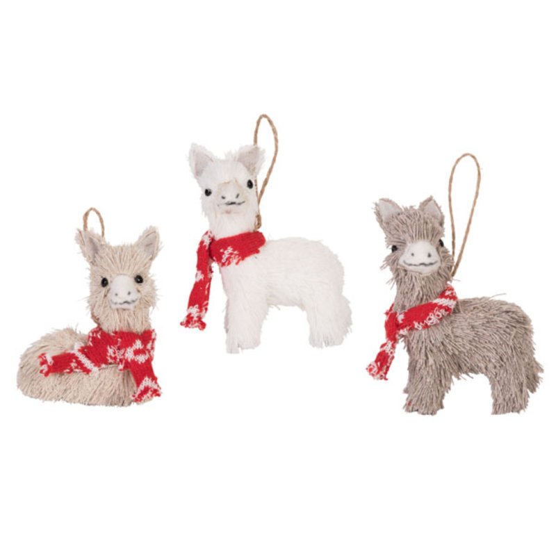  Ensemble de 3 décorations de Noël en mousse Foam Llama