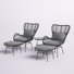 Aritomo 2-Person 5-Piece PE Wicker Patio Conversation Set with Cushions