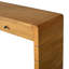 Console courbée avec rangement, table d'entrée en bois avec 2 tiroirs, console rustique de style campagnard pour entrée, couloir, salon, naturel-356784095