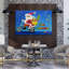 Cool Santa Scooter Colorful Whimsical Abstract Christmas Tree Landscape Nature Wall Art Print-1202795304