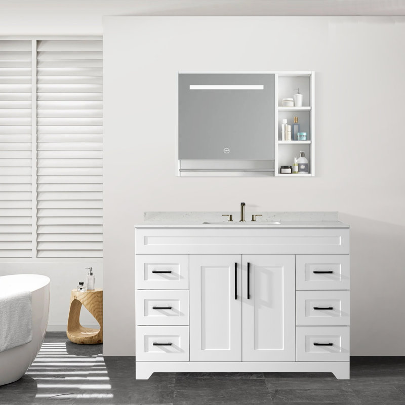 Kaspien 48'' Single Bathroom Vanity with Manufactured Wood Top