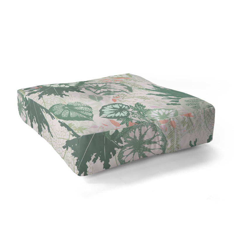 Housse de coussin carrée en forme de coussin pour le jardin alocasia d’iveta abolina, vert