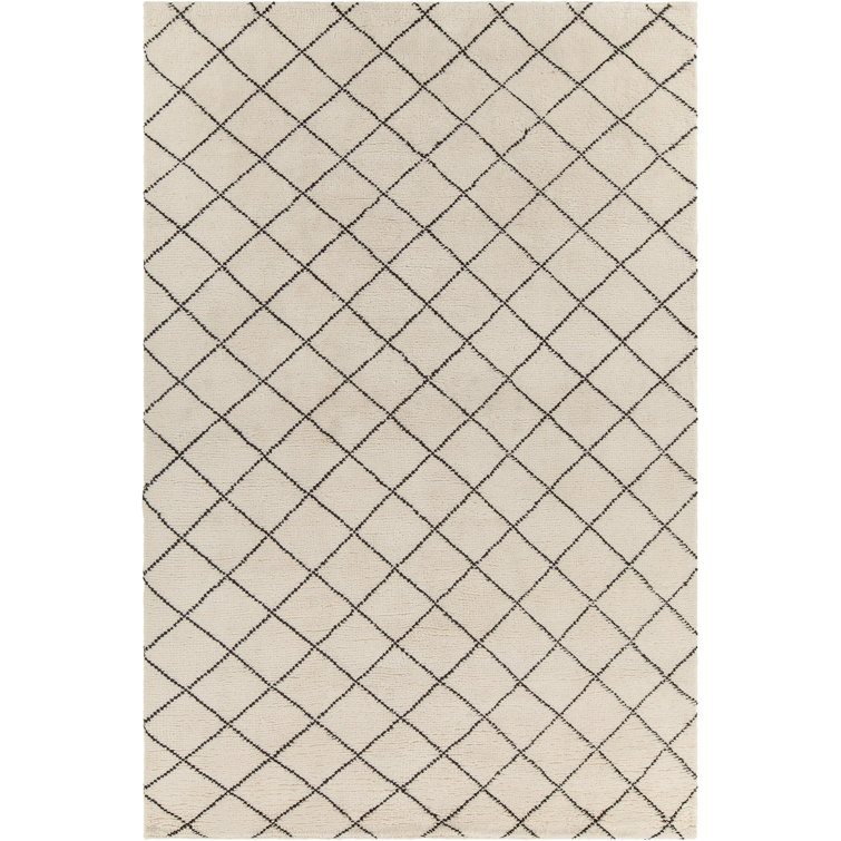 Gaia Wool Geometric Area Rug in Cream