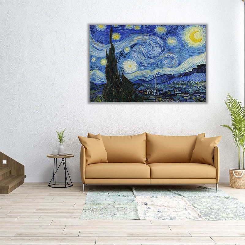 La nuit étoilée, 1889 - reproduction d'art sur toile, H 20 po x l 30 po