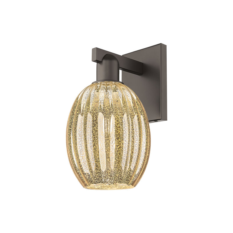 Ruvalcaba - 1 Light Bell Shade Wall Mount Sconce, Oil Rubbed Bronze, Mercury