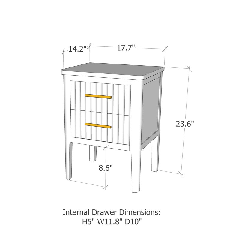 Lafayette Ahren Solid + Manufactured Wood Nightstand, White