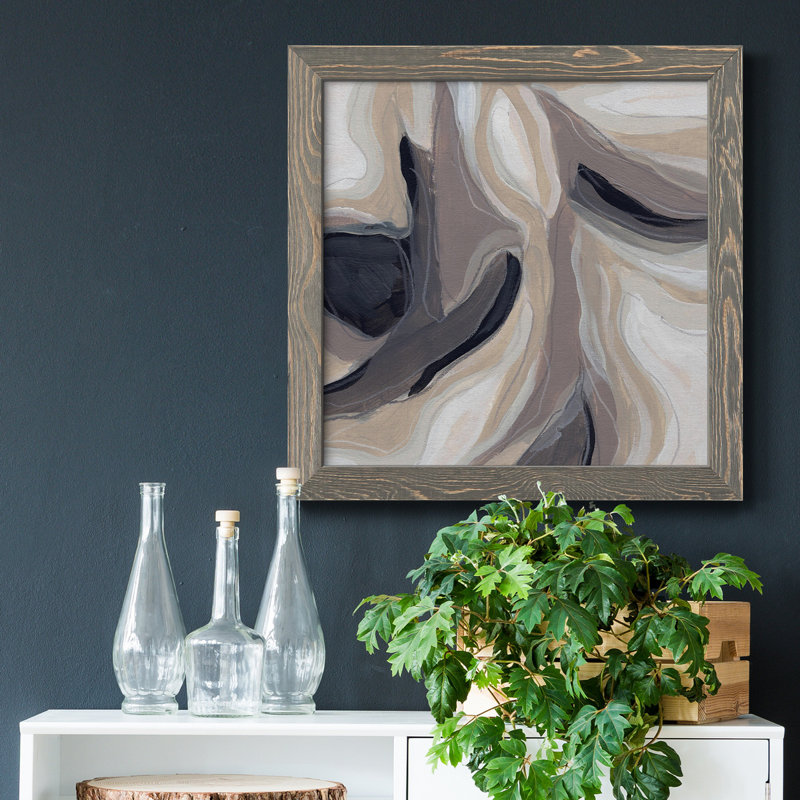 Toile encadrée Stone Ripple IV-Premium - prête à être accrochée, gris, H 31,5 po x l 31,5 po x P 1,5 po