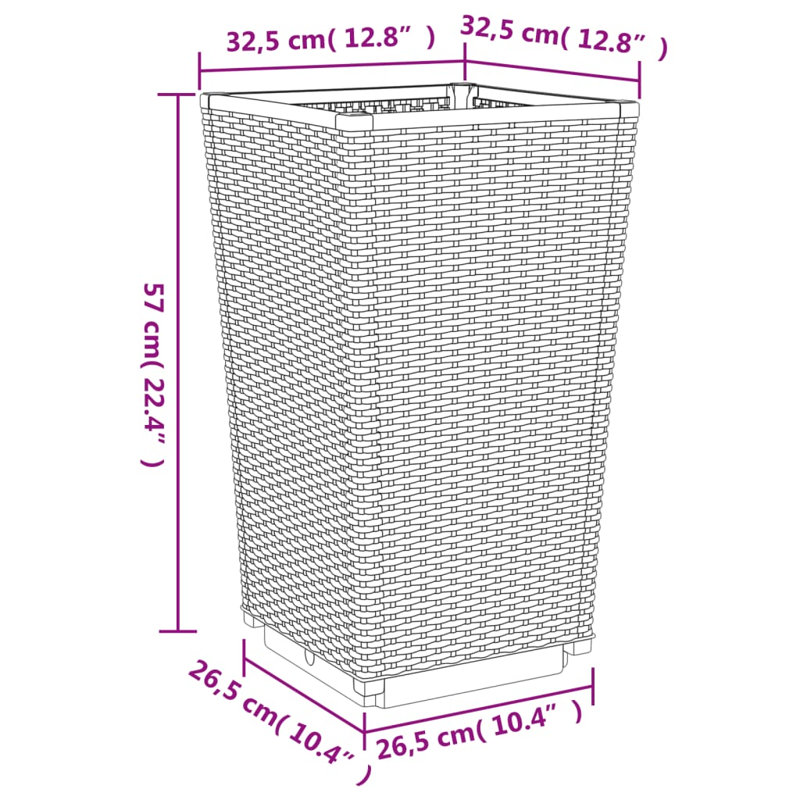 vidaXL Garden Planters Plant Pot Flower Box Outdoor Patio Terrace Balcony PP, White