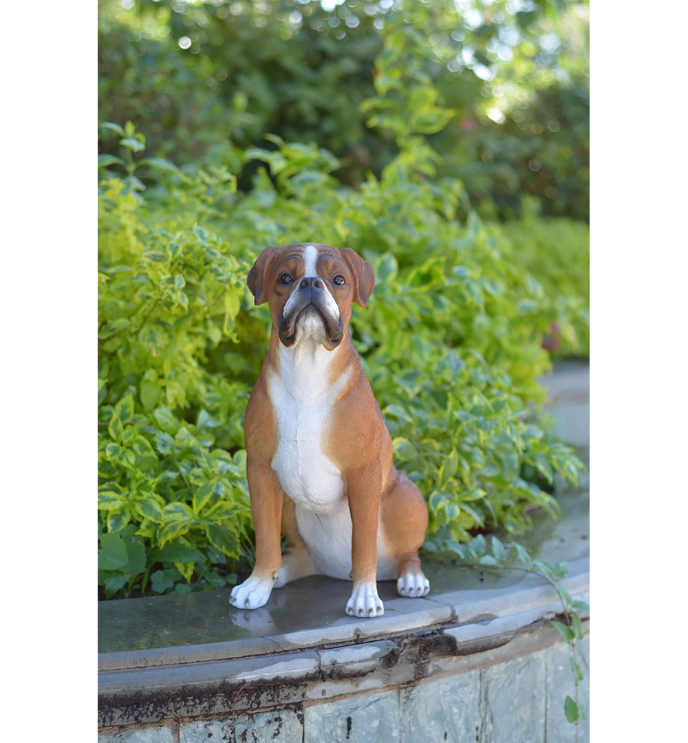 Sitting Boxer Dog Statue Hi-Line Gift Ltd.