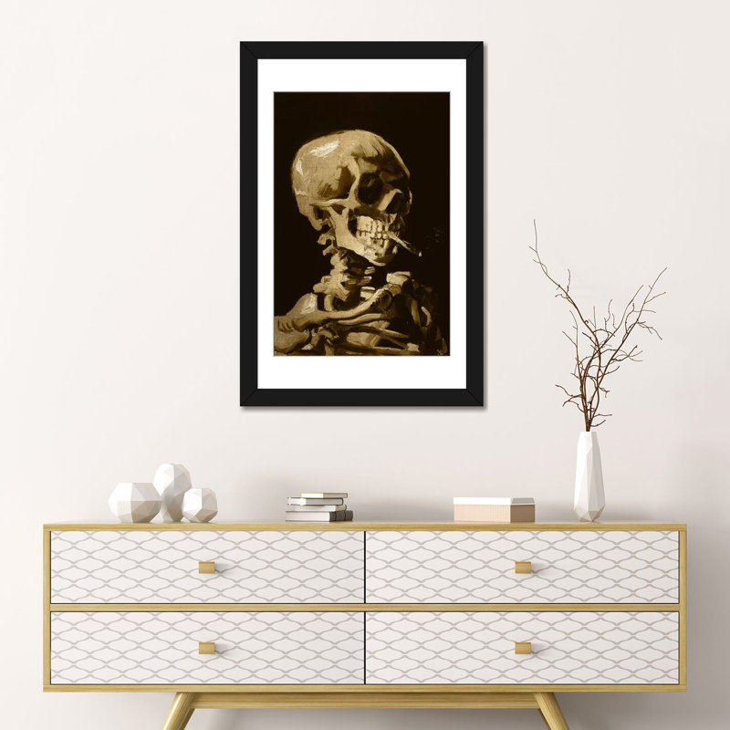 «Skull of a Skeleton», reproduction sur toile, Papier d'art encadré noir, Blanc, H 24 po x l 16 po x P 1 po