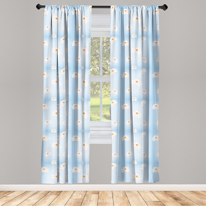 Floral Semi-Sheer Rod Pocket Curtain Panels, 28" x 95"