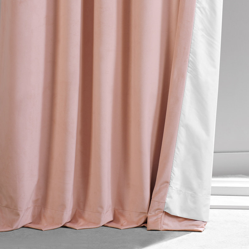 Loria Plush Velvet 100% Blackout Curtains For Bedroom, Living Room - Single Panel, 50" W x 84" L, Apricot Blossom