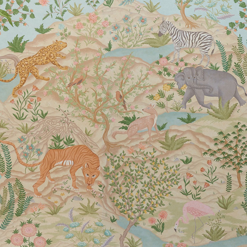 Finches Jungle Panel Set, Parchment