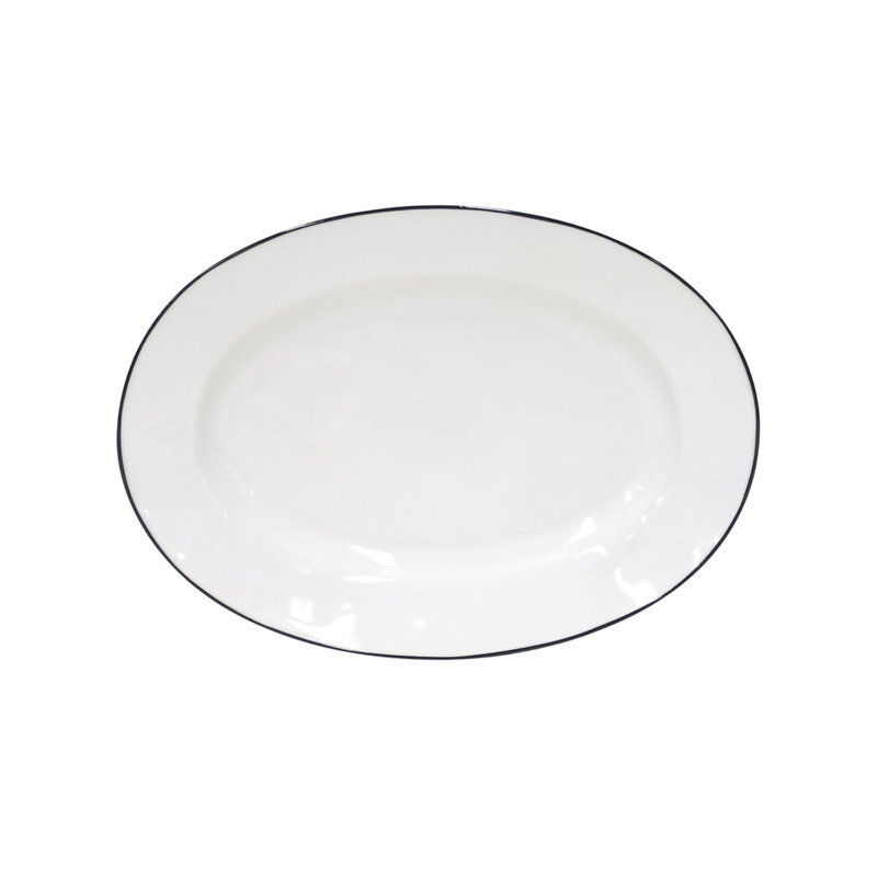 Beja Stoneware Platter, Blue, 1.3" H x 11.81" L x 8.5" W