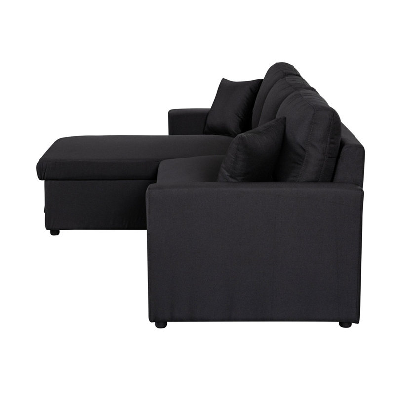 Canapé-lit modulaire réversible en tissu de lin