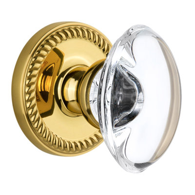 Grandeur Newport Rosette Double Dummy with Provence Crystal Door Knob