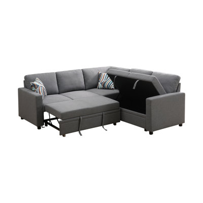 83" Wide Extendable Sectional Sofa Bed