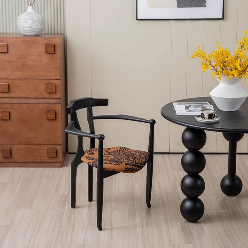 Chaise avec accoudoirs noirs 24,02 "(ensemble de 2)