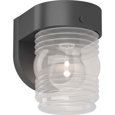 Applique murale 1 lumière en polycarbonate noir pour l'extérieur