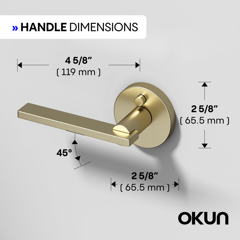 Valli Privacy Door Lever Modern Concealed Design For (Bed & Bath) – Sleek Minimalist Style in Brushed Champagne Gold