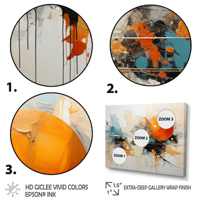Teal Orange Bold Energy III - Dams, impressions sur toile