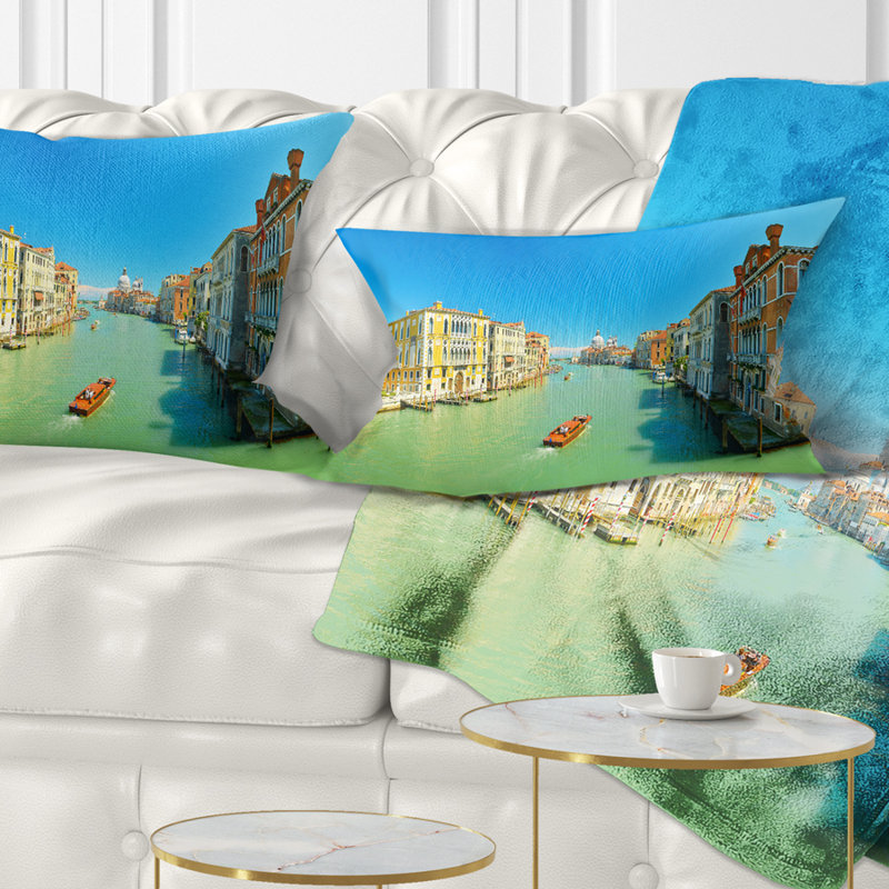 Grand canal vert de Venise - coussin à imprimé paysage