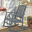 Penny Classic Solid Acacia Wood Outdoor Rocking Chair, Grey Finish Slatted Porch Rocker Armchair for Patio & Backyard, 300 lbs Capacity-87691038