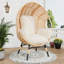 Fauteuil d'œuf surdimensionné en osier toutes saisons avec chaises longues-2123149423