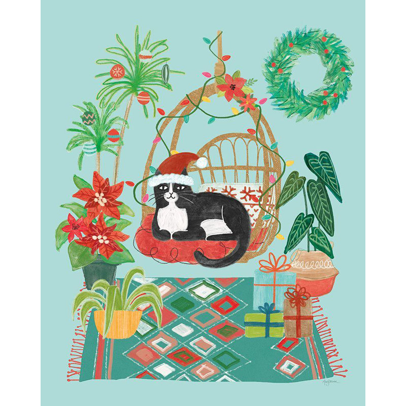 The Holiday Aisle® Urban, Mary Gallery Wrapped Canvas Art Titled: Urban Jungle Christmas I