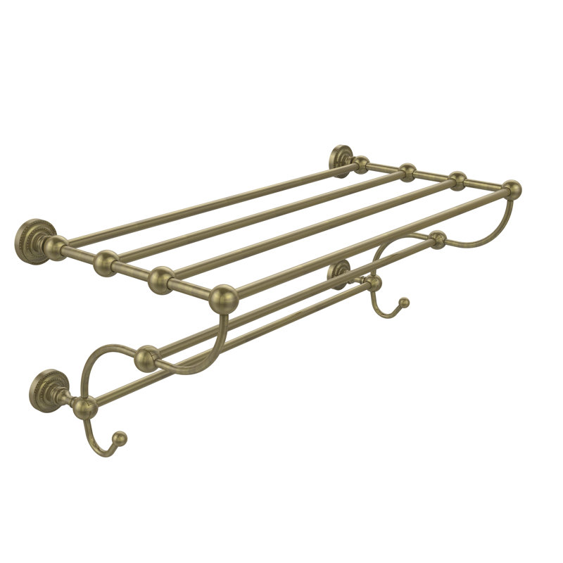 Marchmont Metal Bracket Shelf, Antique Brass, 12" H x 24" W x 14" D