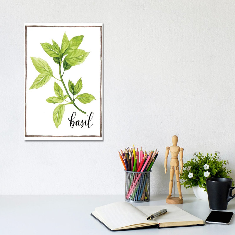 Watercolour Herbs I - Wrapped Canvas Print, 30.48cm H x 20.32cm W x 1.91cm D