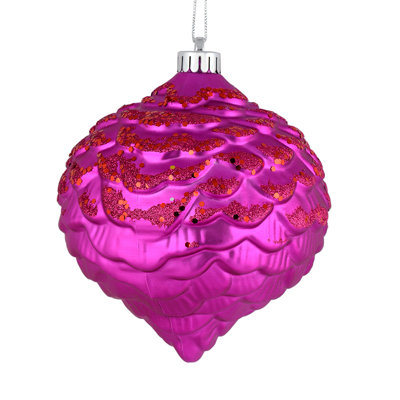 6" Glitter Pinecone Christmas Ornament