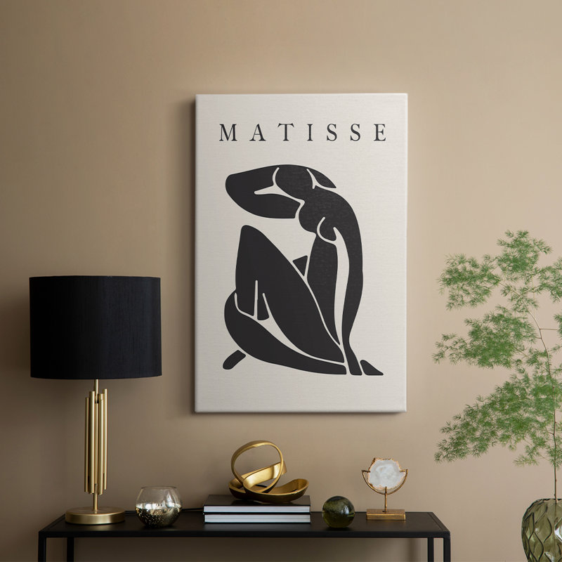 Matisse Ccclxxx, reproduction encadrée, H 18 po x l 12 po, Crème / noir