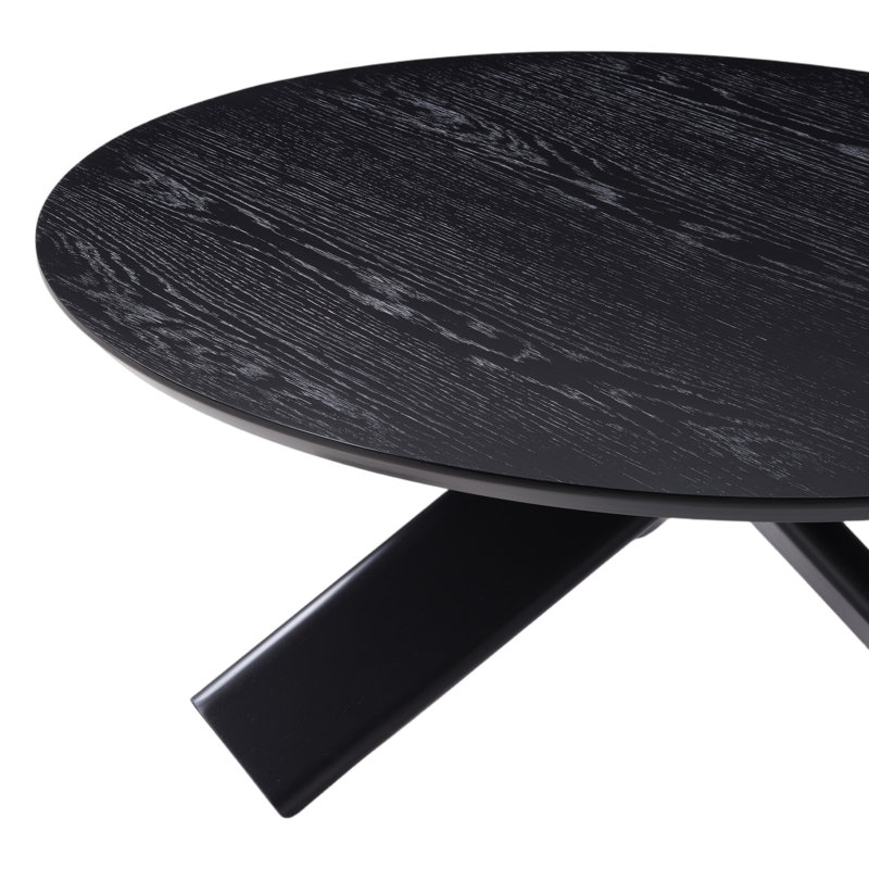 Pelaga 40"Coffee Table With 3 Wooden Legs, Black