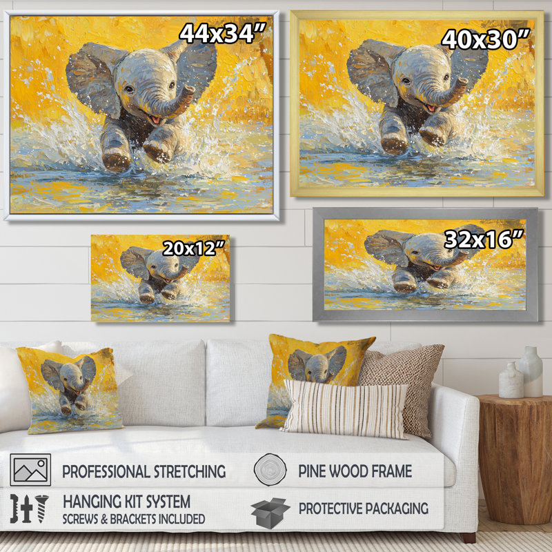 Guglielmo - Animals Wall Art, Noir, noir, noir, noir, H 12 po x l 20 po, Impression encadrée flottante