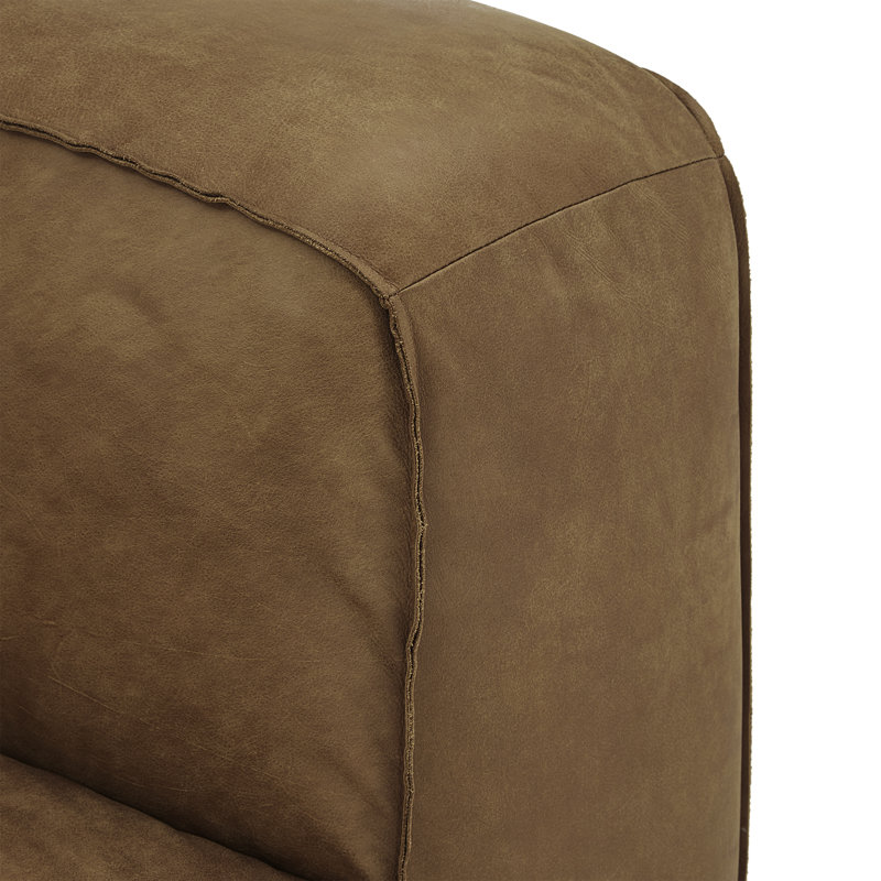 Dupo 48" Wide Genuine Leather Armchair, Tan Genuine Leather