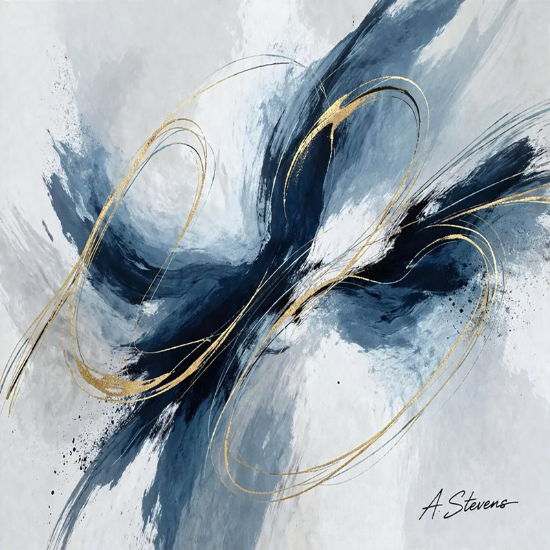 Art mural azur sur toile tendue, L 16 po x H 12 po x P 1 po