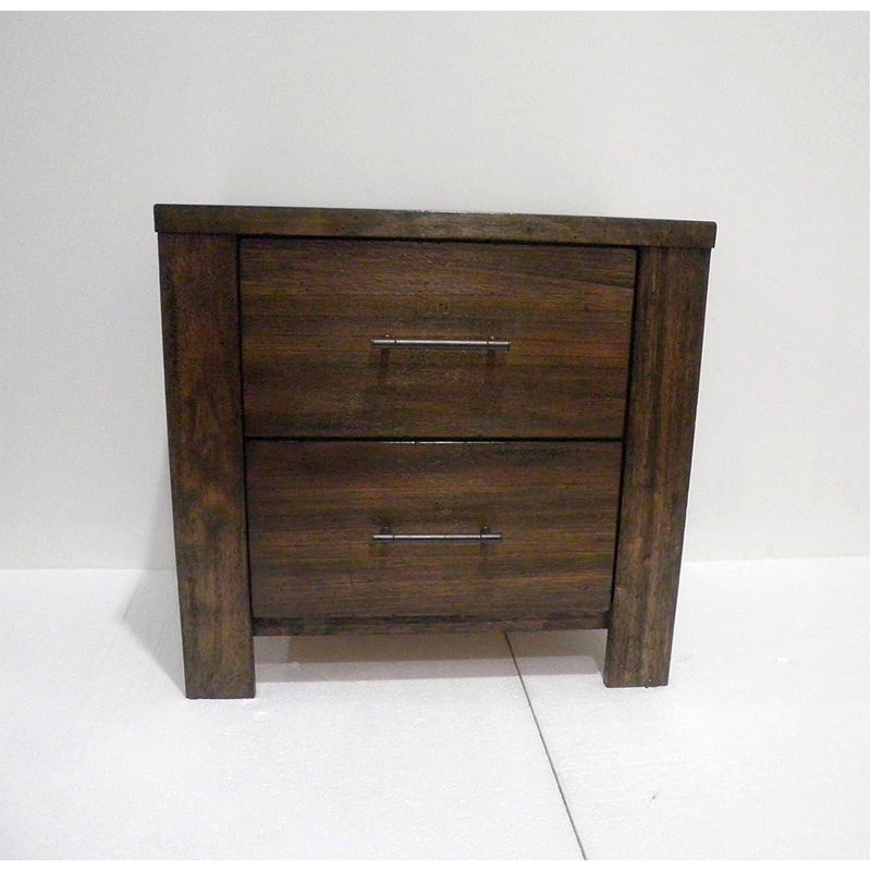 Table de chevet en bois avec 2 tiroirs
