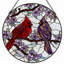 Vitrail de vitrail floral 7,8 "H Cardinal-1193323496