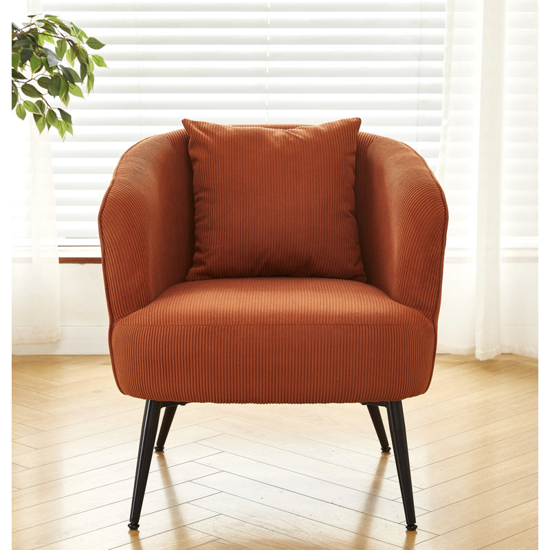 Fauteuil moderne en velours côtelé, Velours côtelé rouge