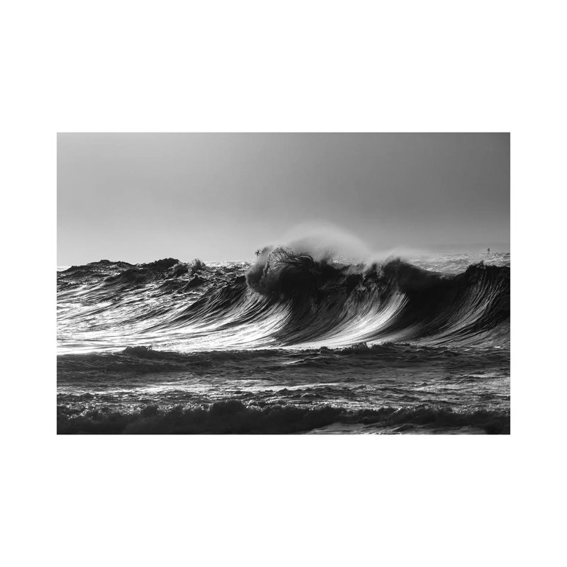 Scenic View Of Waves, Cape Disappointment, Oregon, USA - Wrapped Canvas Print, 20.32 cm H x 30.48 cm W