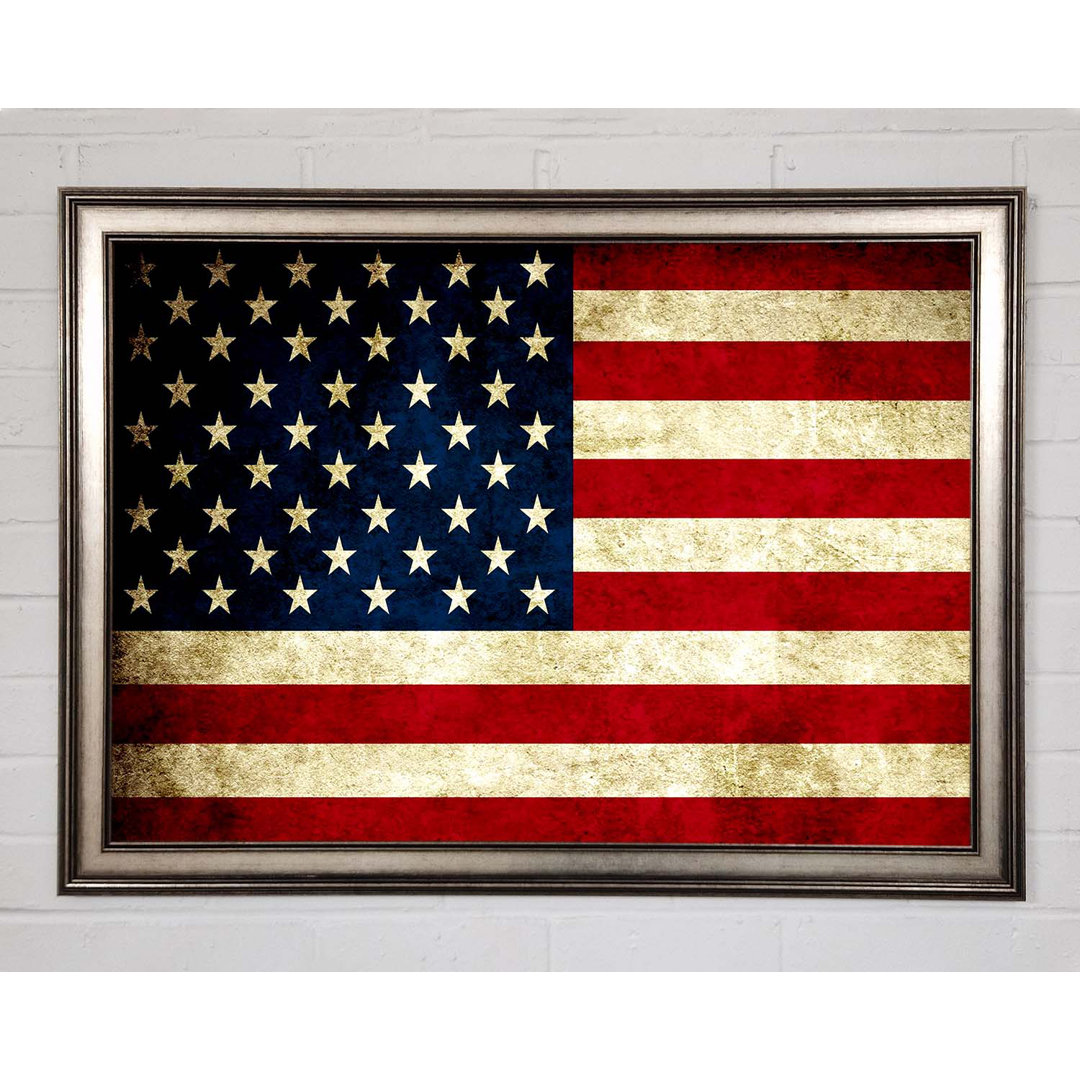 Kidron Grunge Flagge von Amerika Gerahmter Druck Wandkunst